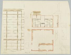 P.H. Cox, tekening: Meubilair in de zaal (1/100 en 2/100)