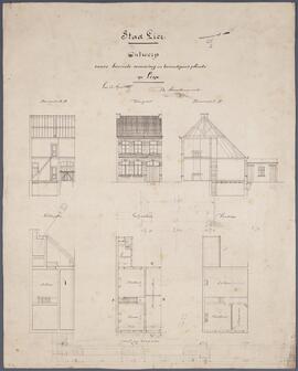 Cox, tekening: Beambtewoning en brandspuitplaats op Lisp