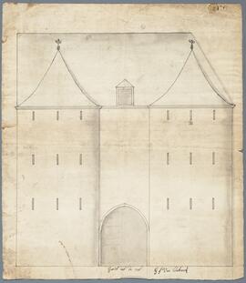 G.J. Van Everbroeck, tekening: Vooraan- zicht van een stadspoort