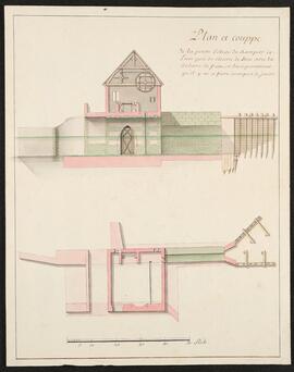 Tekening van het verdwenen Klein Spuihuis