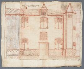 Tekening: Gevel van een gebouw (mogelijk de H. Geesttafel?)