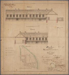 Cox, tekening: Nieuwe schoollokalen met toebehoren aan de Oefenschool (1/100)