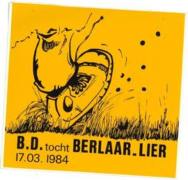 B.D. tocht Berlaar-Lier / Voet in het gras (Zwart op geel)