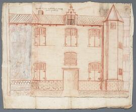Tekening: Gevel van een gebouw (mogelijk de H. Geesttafel?)