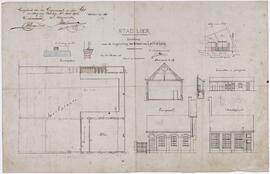 Cox, tekening: Vergroting van de school van Lachenen (1/100)