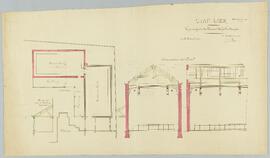 P.H. Cox, tekening: Vergroten zaal van Museum Wuyts - Van Campen