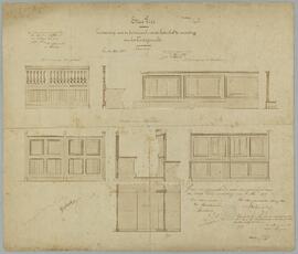 Cox, tekening: Veranderingen aan de bovenzaal van de boterhal ter inrichting van het vredegerecht (1/10)