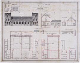 P.H. Cox, ontwerptekening: Gemeenteschool tegen steenweg van Lier naar Lint (1/100)