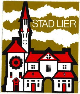 Stad Lier / Zimmertoren en de Gevangenenpoort (Wit - rood - goud)