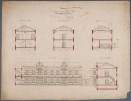 Cox, ontwerptekening: Een gebouw ter vergroting van de Staatsnormaalschool te Lier (plattegronden)