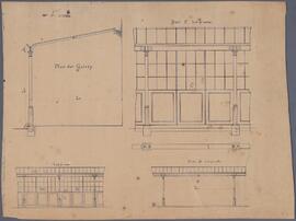 Tekening: Rijksnormaalschool: plan der galerij, deel C, deel B; toestand voor WO I