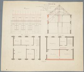 Cox, tekening: Verandering aan de onderwijzerswoning van de school van Hagenbroeck (2/100)