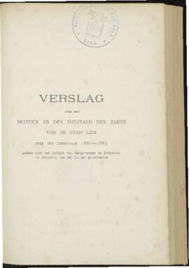 Verslag over het bestuur en de toestand der zaken van de stad Lier