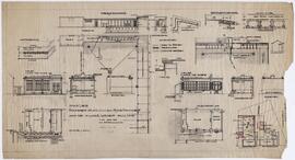 Stadsbouwmeester, tekening: Het bouwen van een klas en bijgebouwen aan schoolgroep Pullaer (1/100)