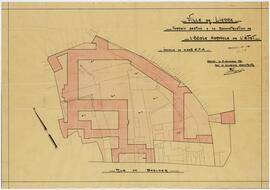 J. Keyaert, plattegrond: Het terrein voor de heropbouw van de Staatsnormaalschool (2/1000)